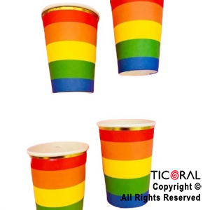 VASOS MULTICOLOR RAINBOW 260 ML. X 10 UNIDADES (U21-047A) x 1